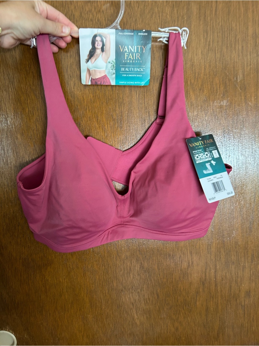 Vanity Fair Wireless Full Coverage Bra - Rosewood Pink
